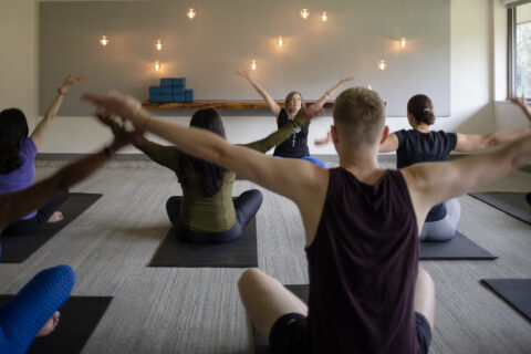 Yoga classroom photography