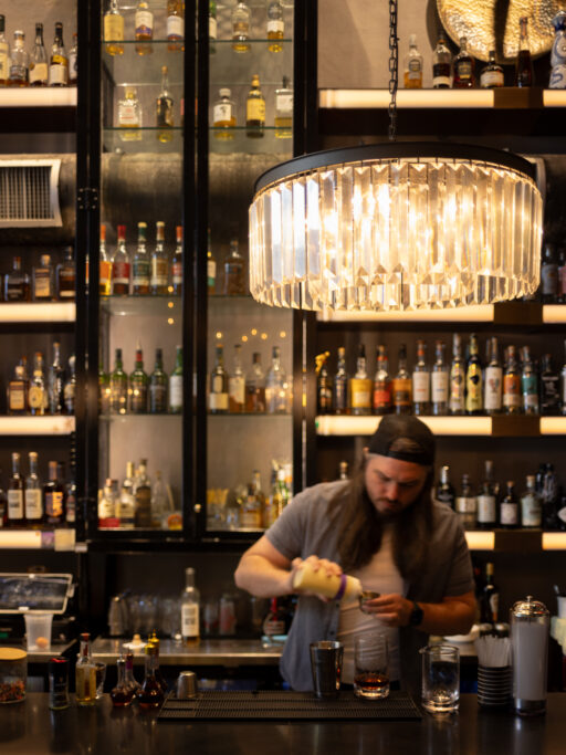 Photography of the bar at The Times in Asheville NC